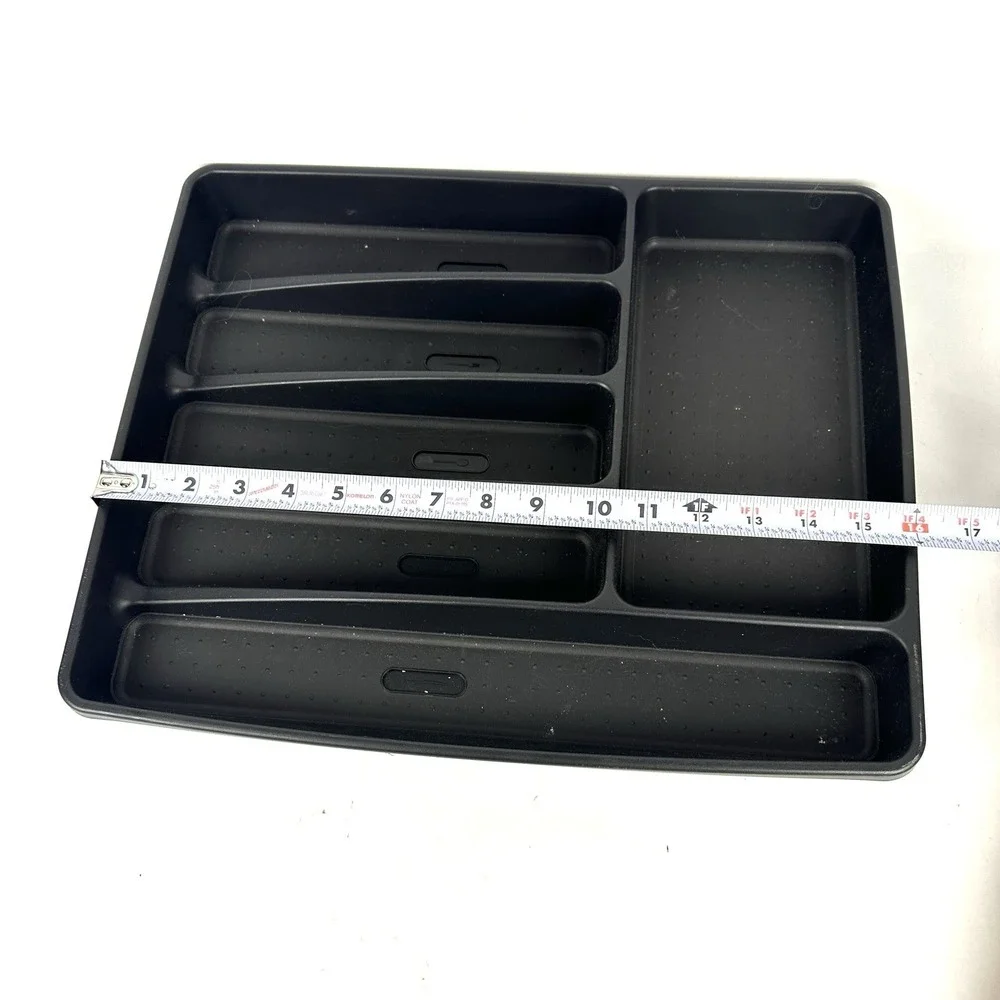 Madesmart® Gray/Black Drawer Organizer Kitchen Silverware 15.8